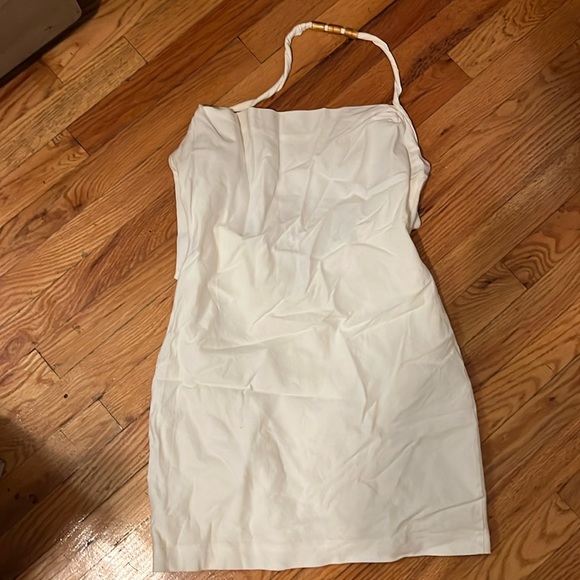 Zara Dresses Zara White Linen Halter Mini Dress Medium Poshmark